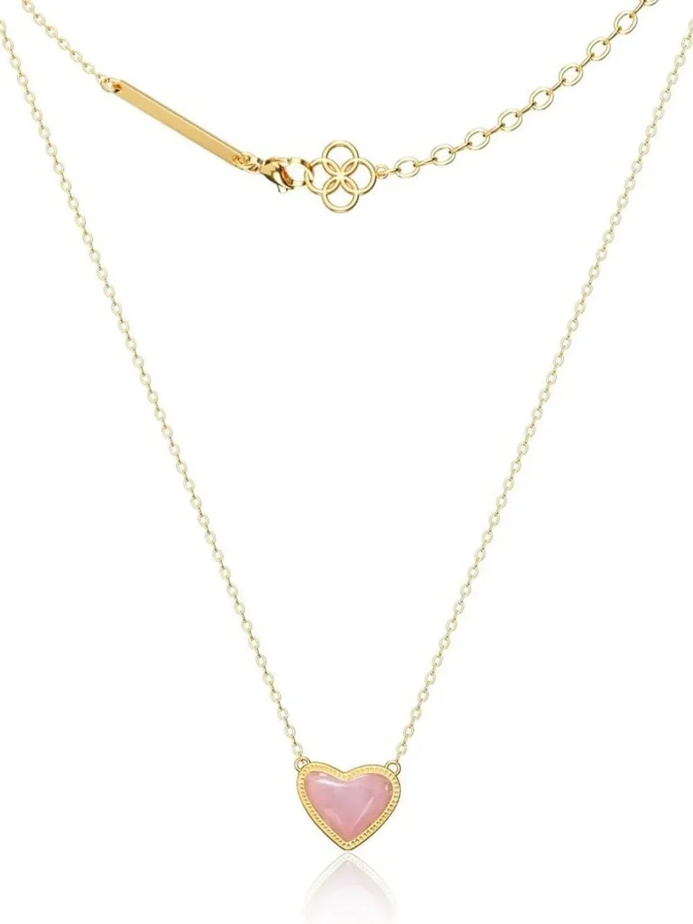 Dainty 18K Gold Plated Heart Pendant Necklace for Women, Adjustable Length